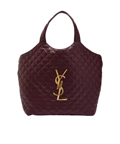 Saint Laurent Diamond-quilted Large Tote Bag In Black