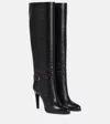 Saint Laurent Diane 105 Leather Knee-high Boots In Black