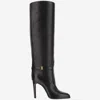 Saint Laurent Diane Grained Leather Boots In Black