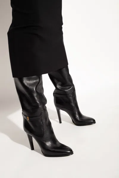 Saint Laurent Stiefel Mit Spitzer Kappe 100mm In Black