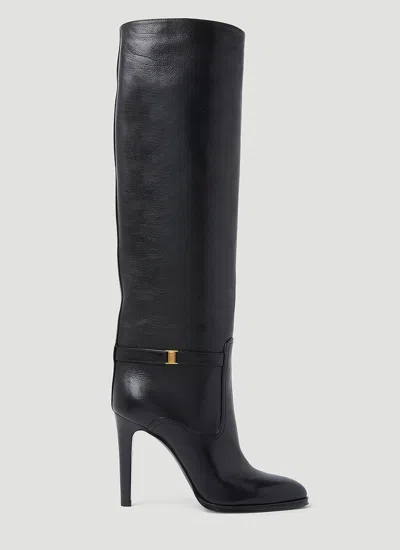 Saint Laurent Diane Leather Boots In Black