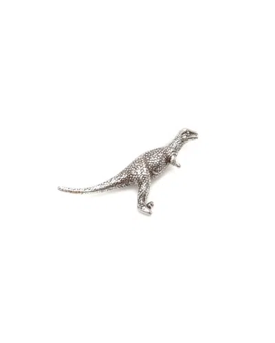 Saint Laurent Dinosaur Brooch In Silver