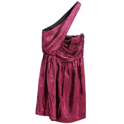 Saint Laurent Fuchsia Viscose Short Dress In Red