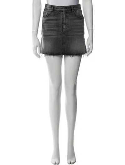 Pre-owned Saint Laurent Distressed Accents Mini Skirt In White