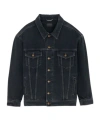 Saint Laurent Oversized Jacket In Dark Blue Black Denim In Black