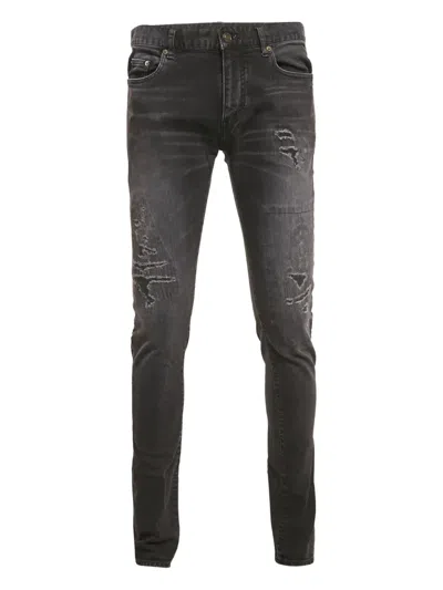 Pre-owned Saint Laurent Distressed Jeans In Black