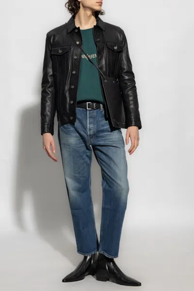 Saint Laurent Distressed Jeans In Blue