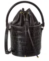 Saint Laurent Dnu Inv  Bahia Small Croc-embossed Leather Bucket Bag