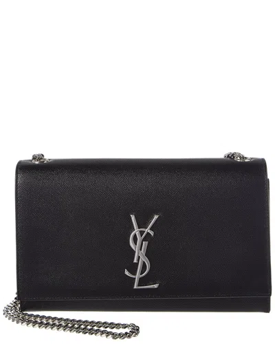 Saint Laurent Dnu Inv  Kate Monogram Medium Leather Shoulder Bag In Black