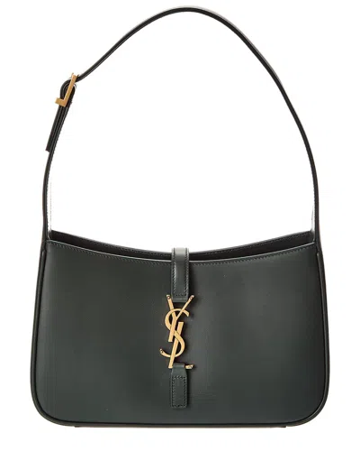 Saint Laurent Dnu  Le 5 A 7 Smooth Leather Hobo Bag (authentic ) In Green