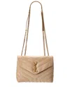 Saint Laurent Small Loulou Chain Leather Shoulder Bag In Orange