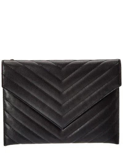 Saint Laurent Dnu  Tribeca Quilted Leather Clutch On Chain (authentic Pre-  Loved)