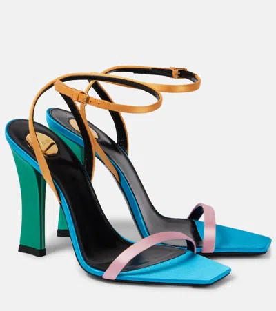 Saint Laurent Dominique 110 Crêpe Satin Sandals In Multicoloured