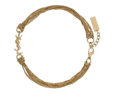 Saint Laurent Dore Cassandre Bracelet In Gold
