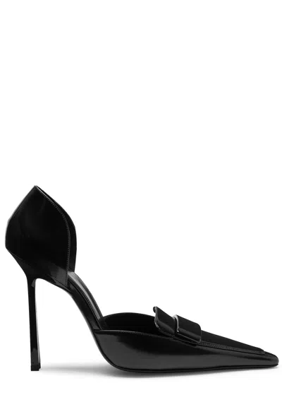 Saint Laurent D'orsay 110 Glossed Leather Pumps In Black