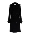 Saint Laurent Double-breasted Belted Coat In Black