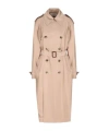 Saint Laurent Double-breasted Belted Coat In Nude