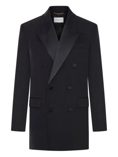 SAINT LAURENT DOUBLE-BREASTED PEAK LAPEL BLAZER