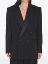 Saint Laurent Certified Wool Tuxedo Blazer With Silk Lining