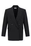 Saint Laurent Double-breasted Blazer In Black