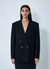 Saint Laurent Double-breasted Blazer In Black