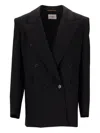 Saint Laurent Double-breasted Blazer In Black