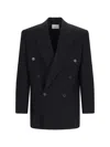 Saint Laurent Oversize Wool Jacket In Black  