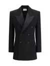 Saint Laurent Padded Shoulders Double-breasted Blazer Dress