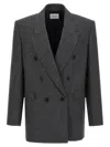 Saint Laurent Double-breasted Blazer In Multi