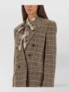 Saint Laurent Double-breasted Check Pattern Jacket In Multi