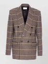 Saint Laurent Double-breasted Check Pattern Long Sleeve Jacket In Multi