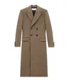 Saint Laurent Wool-cashmere Double-breasted Coat In Brown
