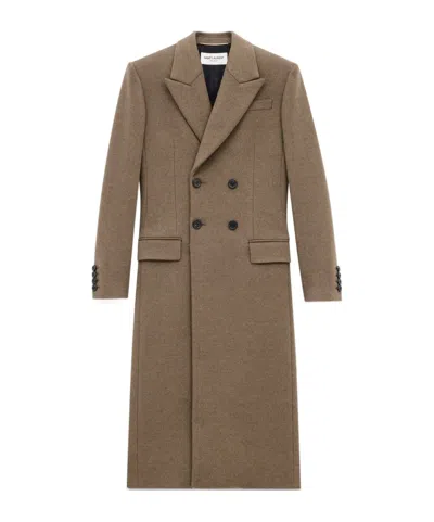SAINT LAURENT SAINT LAURENT DOUBLE-BREASTED LONG COAT