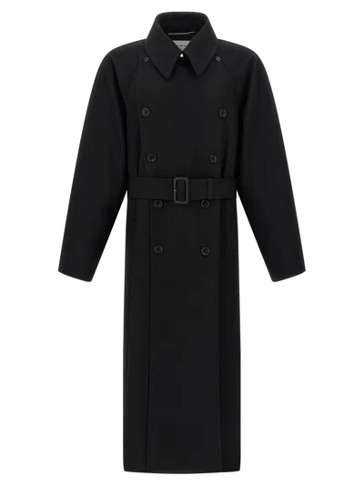 Saint Laurent Double-breasted Coat Coats And Trench Coats Black