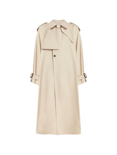 Saint Laurent Double-breasted Coat In Neutral
