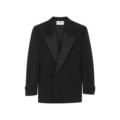 Saint Laurent Double-breasted Jacket In Black