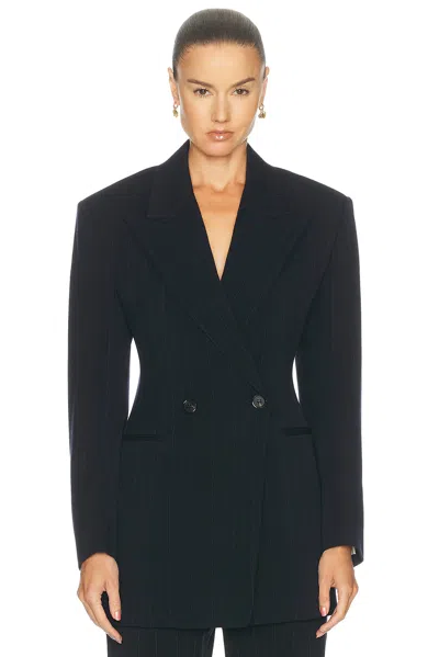 Saint Laurent Double Breasted Jacket In Blue