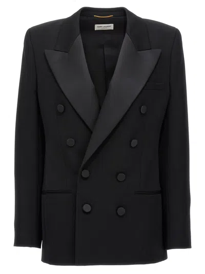 SAINT LAURENT DOUBLE-BREASTED LONG-SLEEVED JACKET