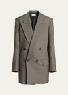 Saint Laurent Wool Gabardine Jacket In Gray
