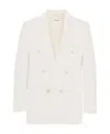 Saint Laurent Double-breasted Peak Lapel Blazer In White