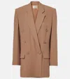 Saint Laurent Double-breasted Blazer Blazer And Suits In Brown