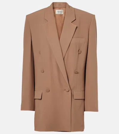 SAINT LAURENT DOUBLE-BREASTED SILK BLAZER