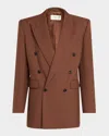 Saint Laurent Double-breasted Wool Gabardine Blazer