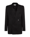 Saint Laurent Double-breasted Suit Jacket In Black