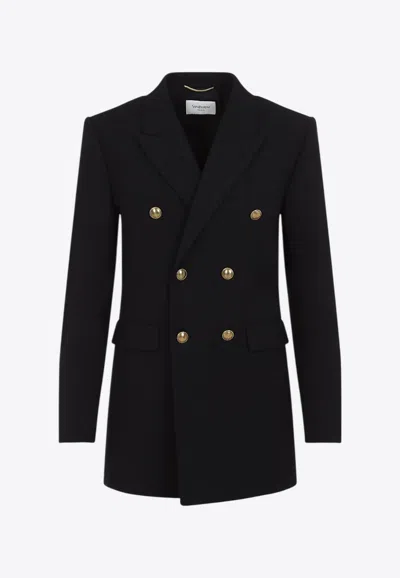 Saint Laurent Coat In Black