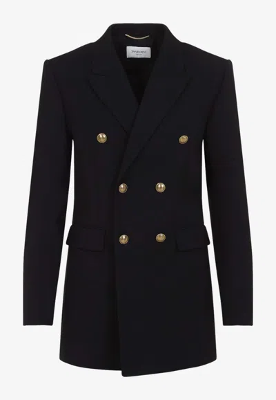 Saint Laurent Coat In Black