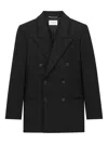 Saint Laurent Show Version Double-breasted Lapel Jacket In Black