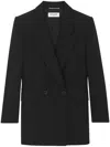 Saint Laurent Double-breasted Wool Blazer In Black