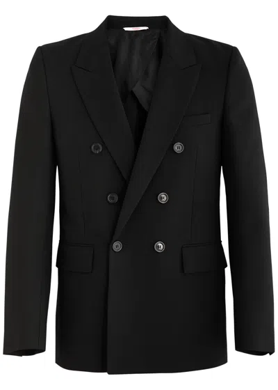 Saint Laurent Double-breasted Wool Blazer In Black