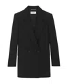Saint Laurent Double-breasted Jacket In Wool In Black